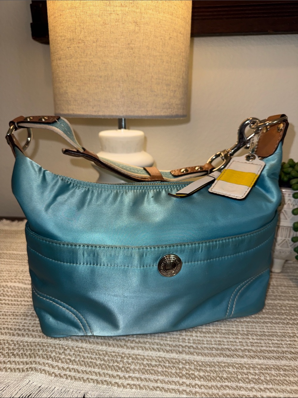 Coach Hamptons Weekend Blue Aqua Bag